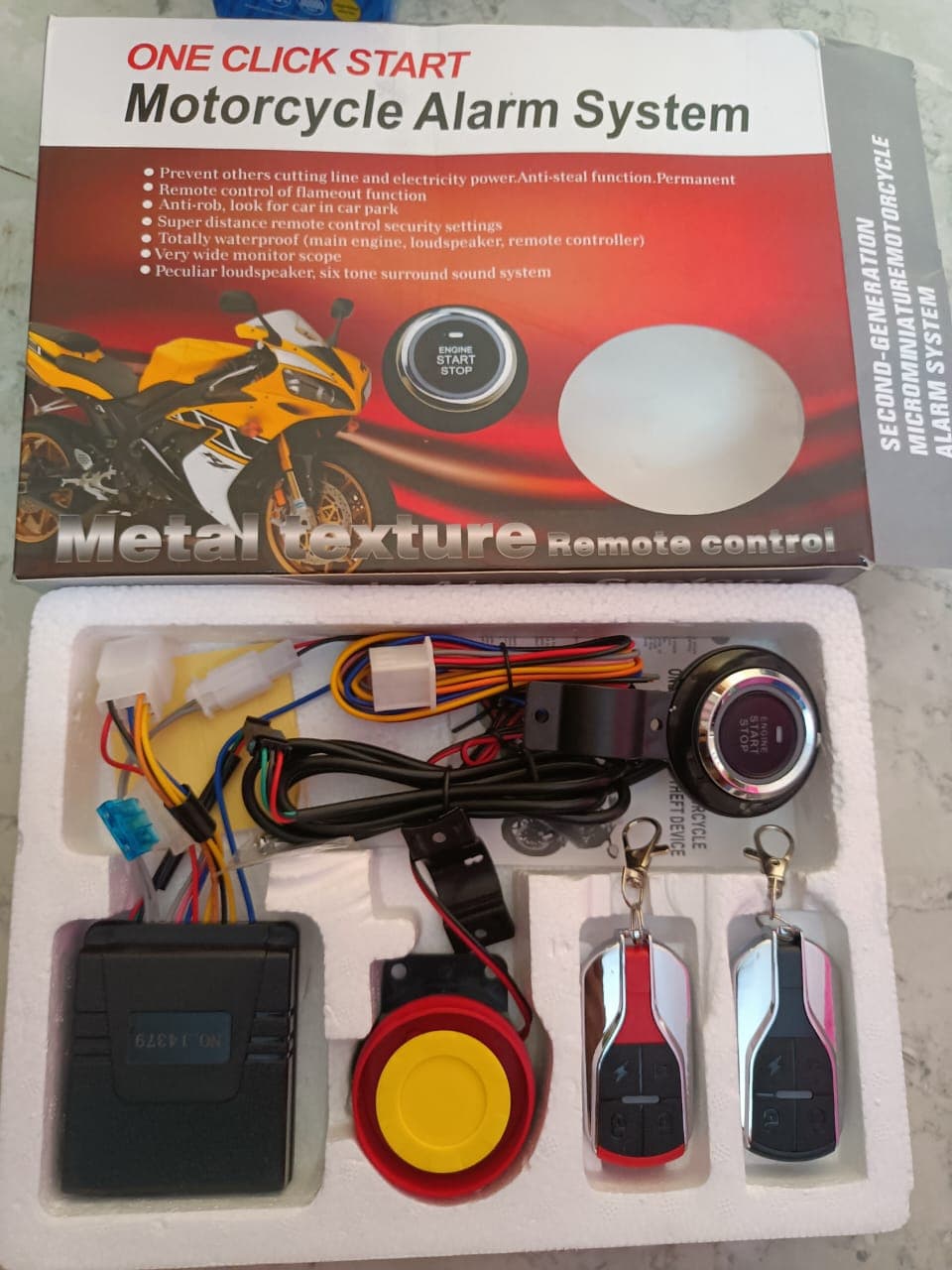 Universal Push Start Button with Anti-Theft Alarm